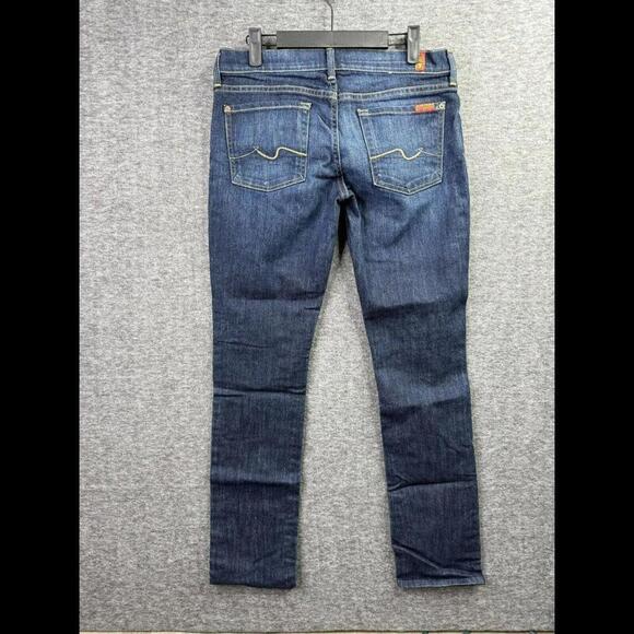 7 For All Mankind Womens Straight Leg Jeans Size 28 Dark Wash Denim casual‎ - Picture 2 of 8